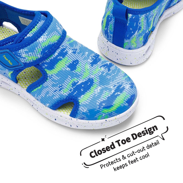 Kids Camouflage Quick Dry Water Sandals - NAVY NEON GREEN - 2
